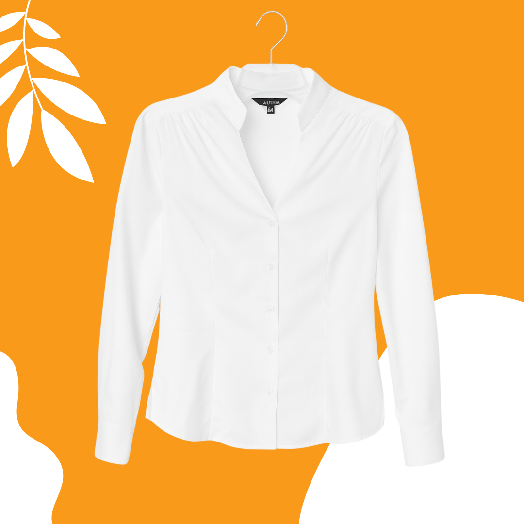 Camisa Dama Blanca cuello V
