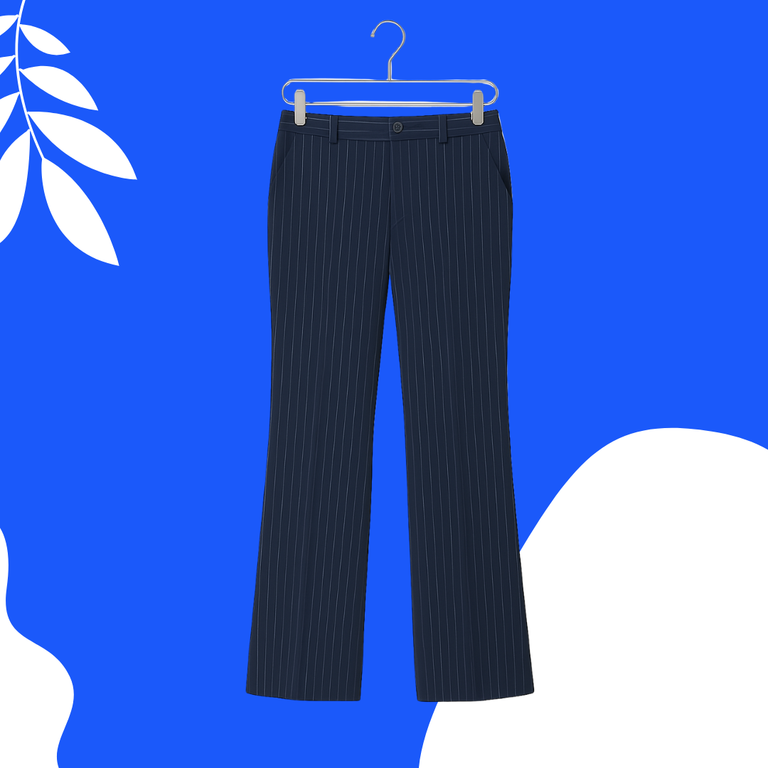 Pantalon Caballero Azul marino y rayas blancas