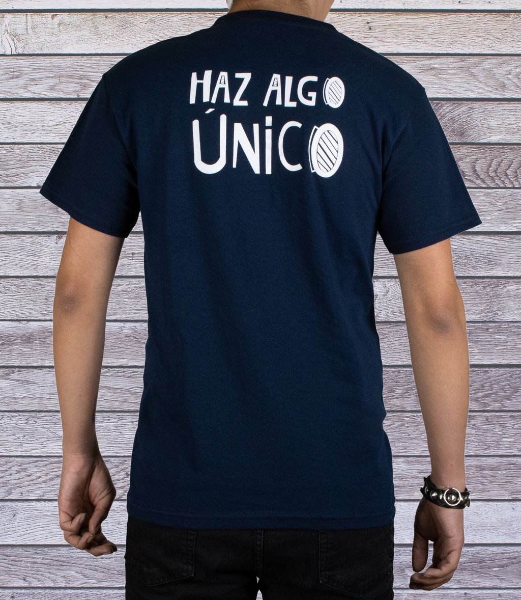 Playera Azul Cuello Redondo Hombre