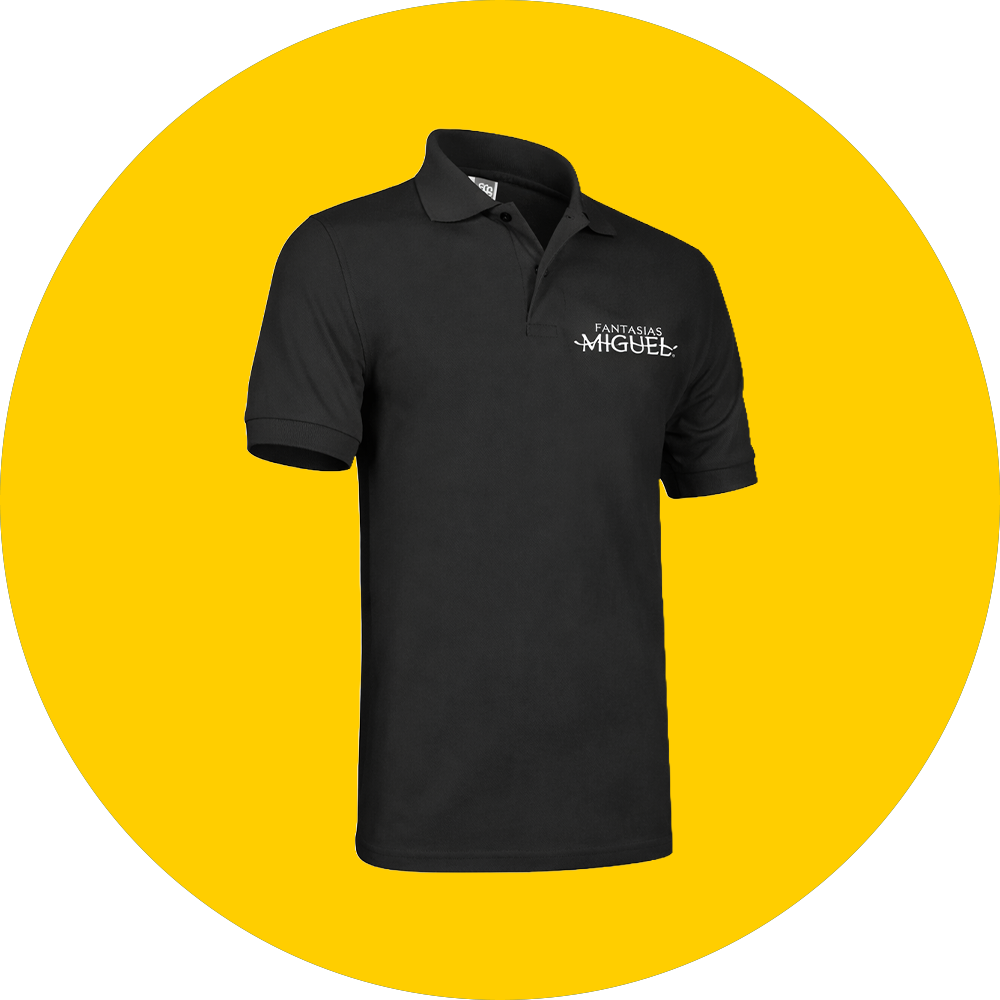 Playera polo negra Hombre
