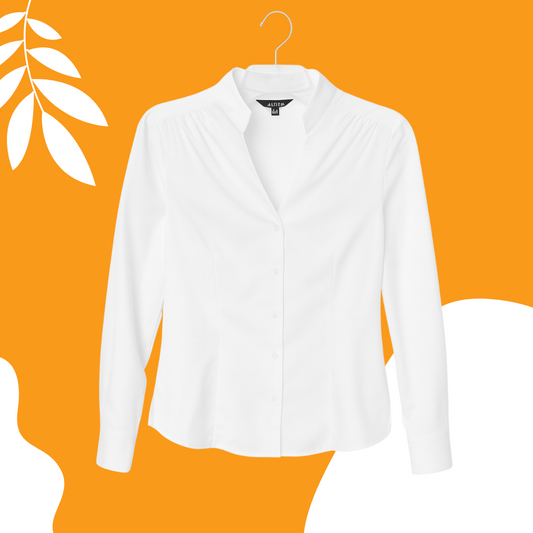 Camisa Dama Blanca cuello V