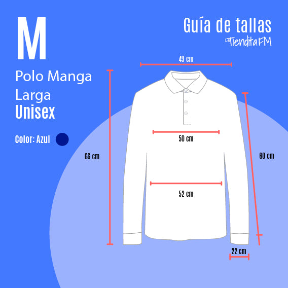 Playera Tipo Polo Manga Larga Azul Marino (Unisex)