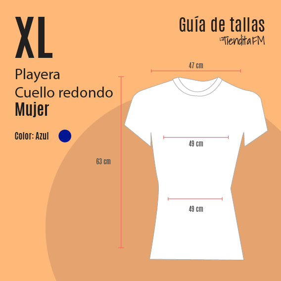 Playera Azul FM Dama, Cuello Redondo