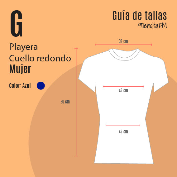 Playera Azul FM Dama, Cuello Redondo