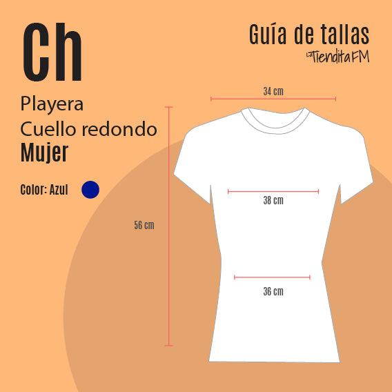 Playera Azul FM Dama, Cuello Redondo