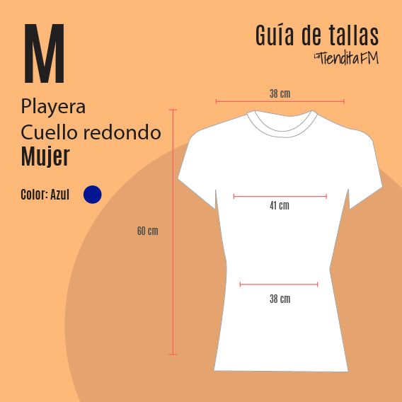 Playera Azul FM Dama, Cuello Redondo